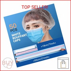 LEOBRO Hair Net, Hair Nets for Food Service Workers, 50PCS Hairnets for Foodserv