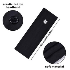 Women Headband with Buttons for Face Masks and Covers Unisex Elastic Hair Band