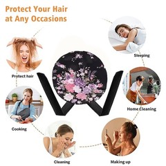 3Pcs Satin Bonnet for Women,Tie Band Braids Silk Hat One Size-Medium, B