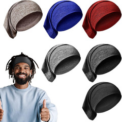 6 Pcs Spandex Dreadlock Cap Dreadlock Tube Bands Unisex Men Women Elastic Dreads