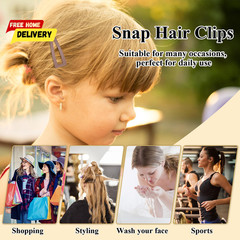 10 Pcs Double Grip Hair Clips, Metal Snap Hair Clips Hair Barrettes for Women H