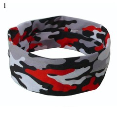 Camouflage Stretchable Headband Width 6cm Yoga Outdoor Sport for MenWomen Youth✔