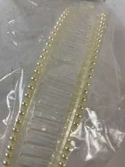 Vintage 80s CASCADES 1987 Banana Hair Clip Retro Fancy Dress-up Pearls NOS New