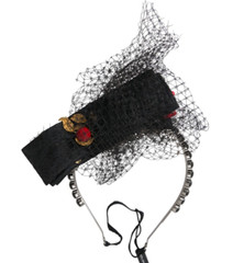 DOLCE & GABBANA Diadem Black Strawberry Sicily Crystal Mesh Net Headband 2200usd