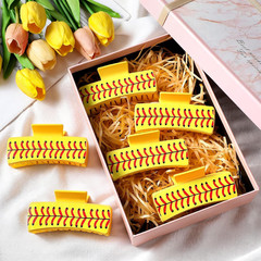 Xunyee 6 Pcs Softball Hair Accessories for Women 4 Inches Cute Hair Clips Big So