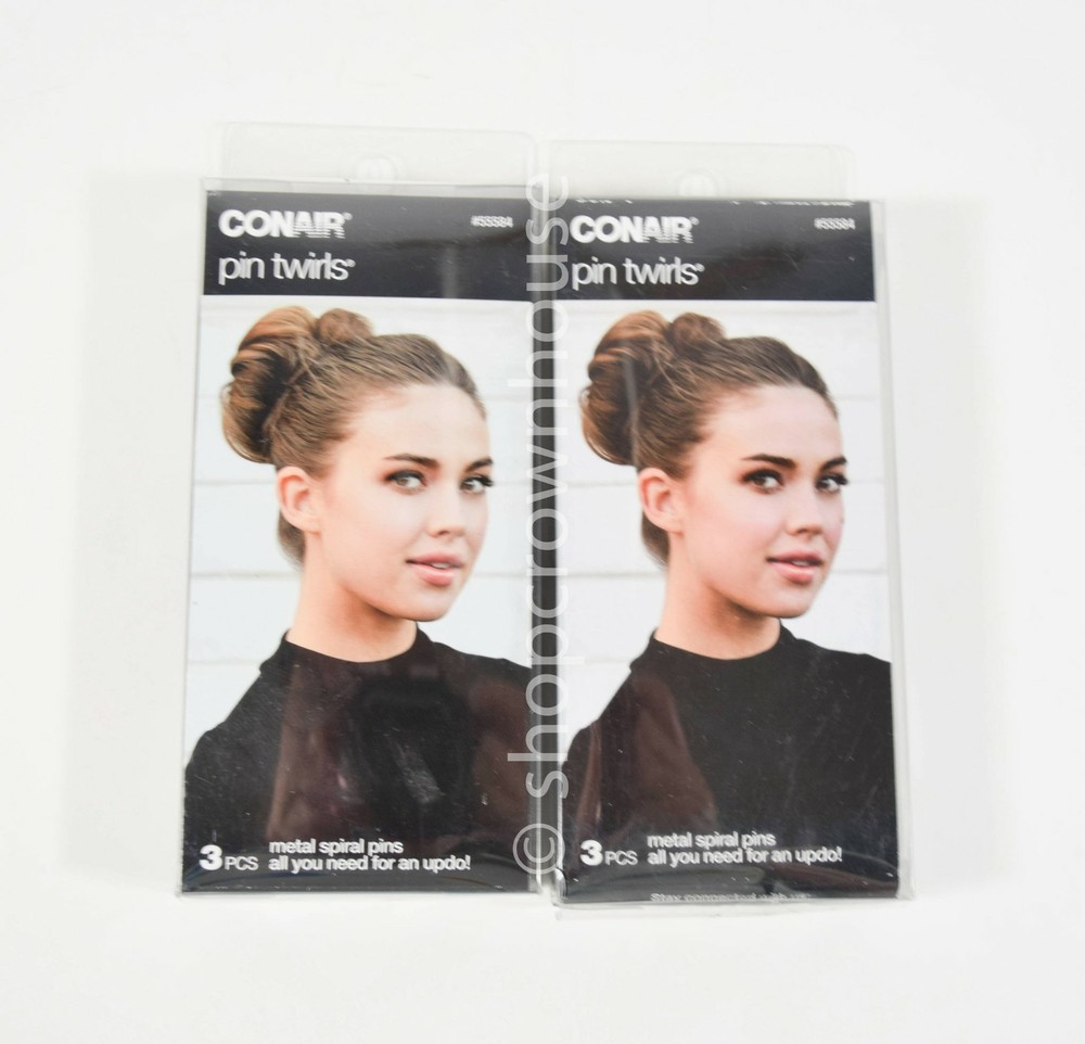 2 Pks CONAIR Pin Twirls – No Hairpins Needed – Metal Spiral Pins – 3 Per Pk = 9