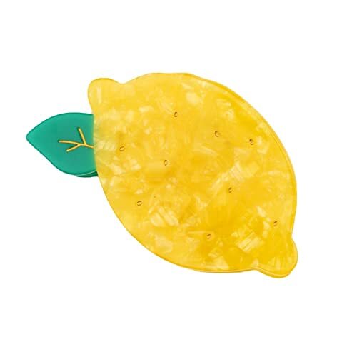 Claw Clips,Cellulose Acetate Hair Clips,Small Claw Clips for Women Lemon