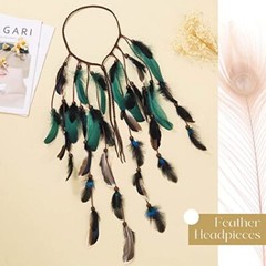 Boho Feather Headbands Indian Headdress Gypsy Headpiece Peacock Hair Type C