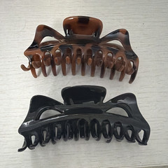 2-Pack Plastic Hair Claw Clips Tortoise Shell Brown & Black Set