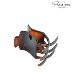 Parcelona French Square Shell Covered Spring Pony Jaw Hair Claw Clip Clamp