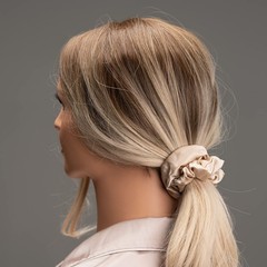 Silk Scrunchies 100% Mulberry Grade 6A 3 Pack (Pink, Peacock Blue, Apricot)