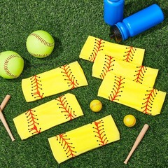 6 PCS Softball Party Headband Yellow Breathable Elastic Sweat Proof Wrap