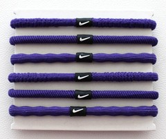 Nike Flex Hair Ties 6 Pack Adult Ponytail Holder Vivid Purple/White/Black