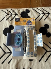 Disney x Primark Stitch 2-Pack Blue Flower Plastic Hair Clips Women Teens NEW