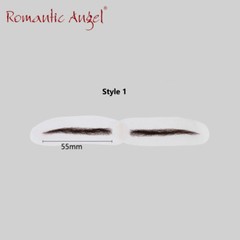 handmade human hair woman false eyebrows Natural Black hand knot-fake-eyebrow