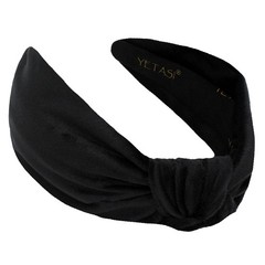 Trendy Non-Slip Black Velvet Headbands for Women & Girls – Adjustable Top Knot H