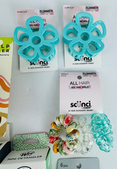 Hair Accessories Lot Scunci, Conair, Studio Dry, Wet Brush, Claw Clip, Scalp Mas