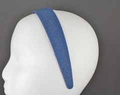 denim 1 1/8″ wide headband textured fabric covered hair band accessory chambray