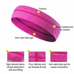 Men Women Moisture Wicking Wide Non-Slip Sport Headband Gym Workout Sweatband US