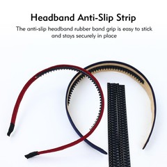 10 Pack Black Headband Rubber Teeth Comb Silicone Grips Anti Slip Strips Band…