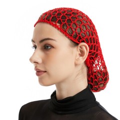 Women Mesh Soft Knit Hair Net Snood Hat Women Crochet Head Wrap Sleeping Cap