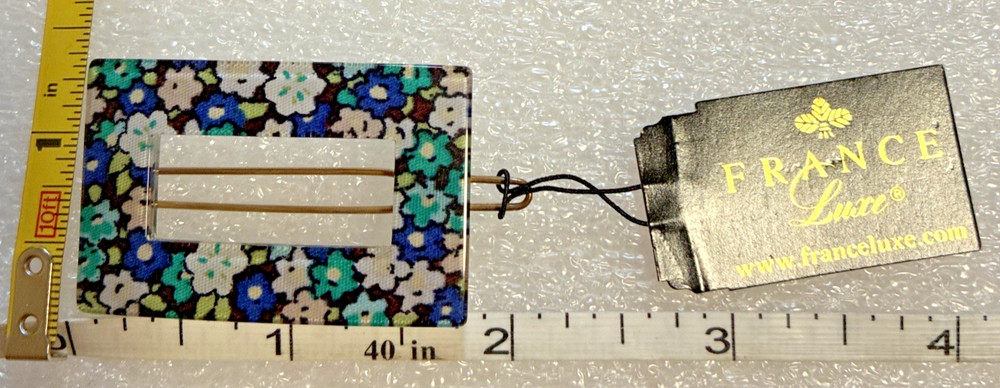 France Luxe Rectangular Hair Barrette – Classic (NEW-other), Floral pattern