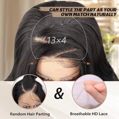 13″x4″ Lace Front 100% Nice Synthetic Hair Long Wavy Full Wig 28″, Multi-Colors