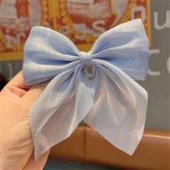 Ladies Hair Pin Elegant Solid Color Big Bow Hair Clip Women Student Uniform Suit