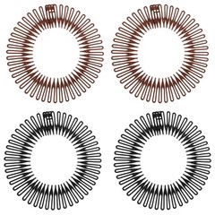 4PCS Flexible Headbands,Circular Stretch Comb Headband Zig Zag Plastic Circle…