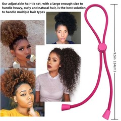 Adjustable Thick Hair Ties Satin Hair Bracelet Natural Buns Locs Holder Rings…