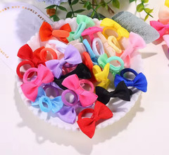 30 pcs Cute Bow Hair Ties Girls Elastic Non-Slip Soft Hair Accessories