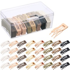 120 Double Grip Snap Hair Clips – Metal Barrettes in 8 Colors, Plastic Storage B