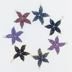 USA Starfish Hair Clip use Swarovski Crystal Hairpin Seastar Mermaid Purple #5