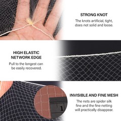 100 PCS 20 Inch Beige Elastic Edge Mesh Invisible Hair Nets Ballet Dance