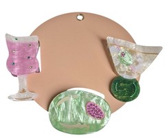 Anthropologie Olive You Cocktail Hair Claw Set of Three Green Pink Multi New