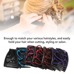 6 Pack Elastic Magic Hair Comb Vintage Stretchy Double Comb Hair Forks Clips