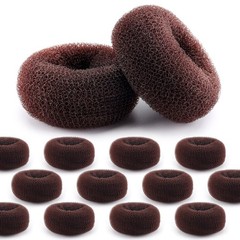 HOFASON Hair Bun Maker Donut 12 Pcs, Medium Sock Brown-12Pcs-Size M