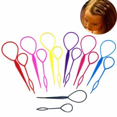 2Pcs Hair French Braid Topsy Tail Clip Magic Styling Stick DIY Bun Maker Tool