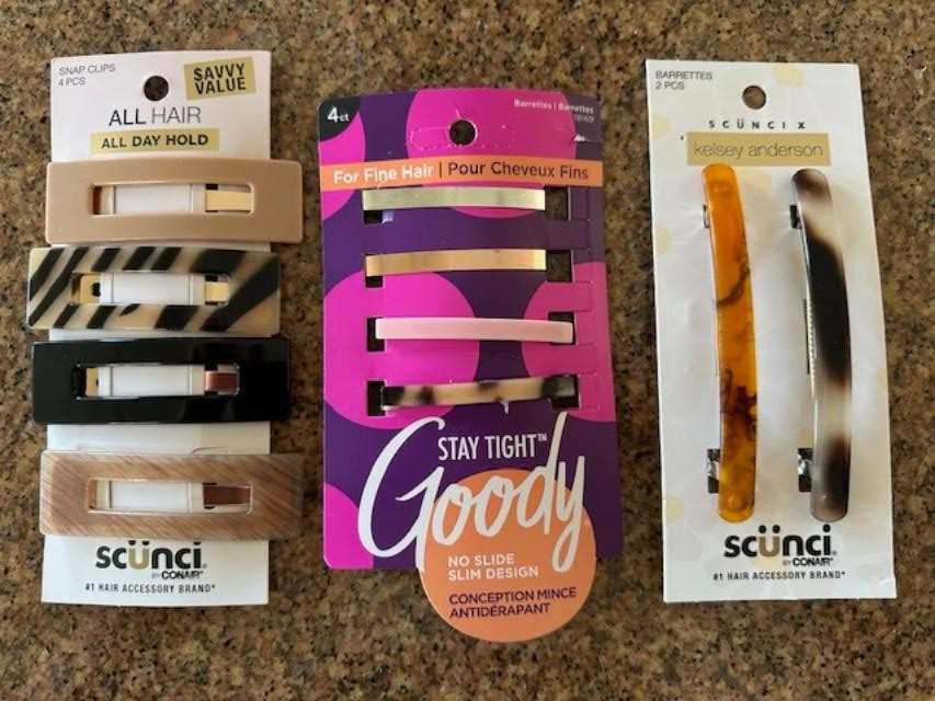 New 10 Piece Set of Hair Clips & Barrettes Scunci Goody All Day Hold Stay Tight