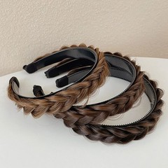 Wide Messy Braided Headband With Teeth Synthetic Hair Plaited Headband for Girls