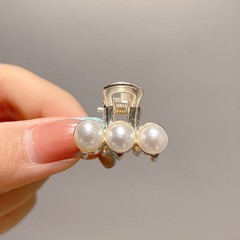 2Pcs Pearl Bangs Hair Clips,Bunny Ears&Straight Bar Clip Set for Fringe,Cute Gif