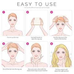 6 Pcs Hair Net Durable Professional Hairnet Cap Stretchy Wig Cap for Men Women
