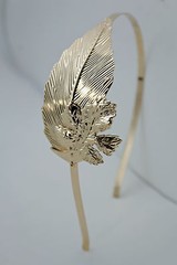 Fun Women Headband Gold Metal Long Leaf Fashion Hair Accessory Casual Look Teens