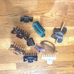Vintage 90s Y2K Hair Clip Lot 10pc Butterfly Leather Slide Claw Jaw Clips Multi