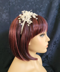 Bridal Hairband for Women Adult Headdress White Floral Party Holiday Wedding USA
