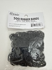 Annie Rubber Bands Assorted Sizes, 500 Piece Hair Ties, Black