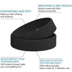 3pack Sports Headband Yoga Gym Sweatband Women Men Hair Bands Head Sweat Band