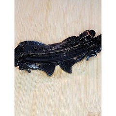 Y2K Rhinestone Butterfly Hair Clip Black Acrylic Amber Crystal AB Barrette