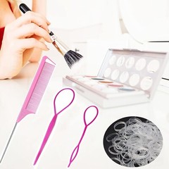 1000Pcs Hair Rubber Bands Soft Small Hair Elastics Girls Women 2pcs Tools 1 Comb