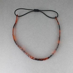 Brown circle chain link jelly skinny narrow headband soft stretch grip teeth